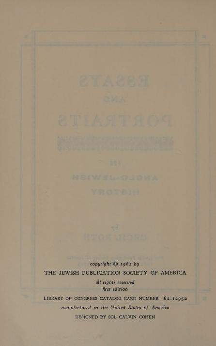 Essays and portraits in Anglo-Jewish history : Roth, Cecil, 1899 